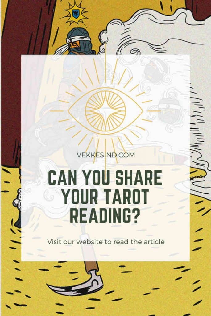 Two people looking at tarot cards together, getting a second perspective on the reading