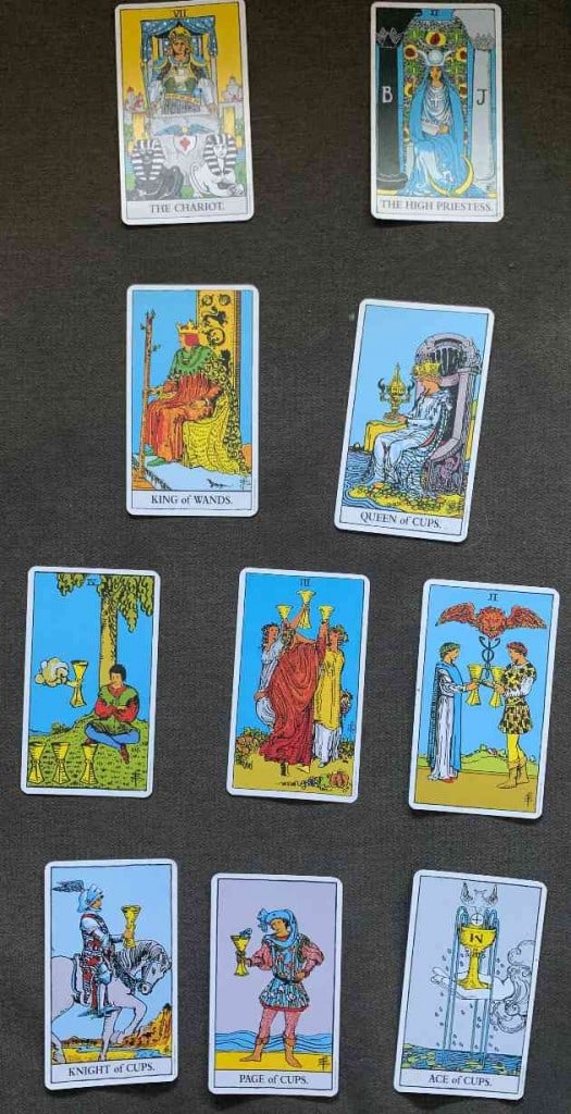 Tarot cards representing Cancer and their meanings