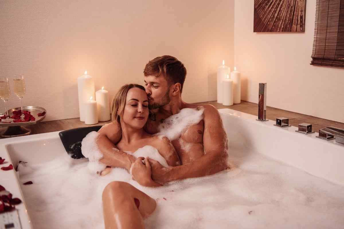 An intimate couple sharing a thoughtful, connected moment