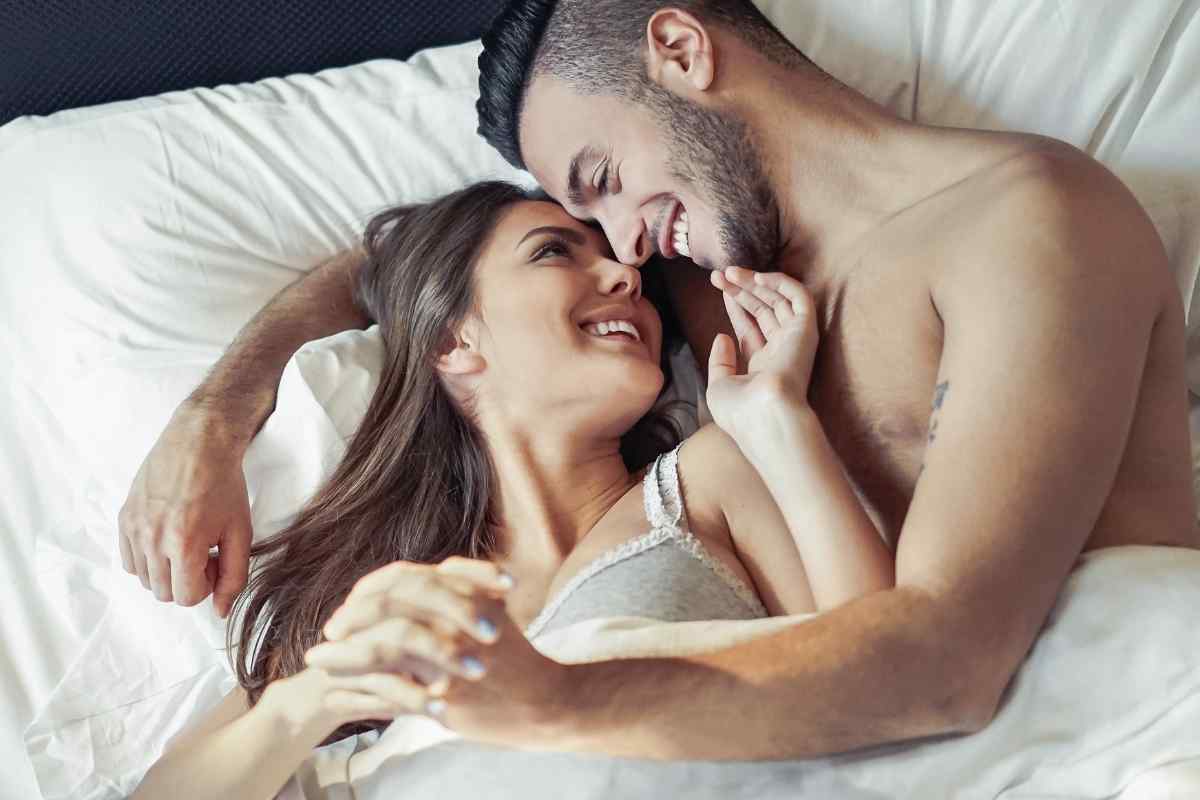 A couple sharing slow, deliberate, tender closeness