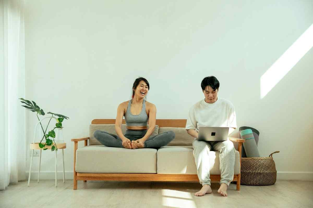 A couple at a table with an even, settled atmosphere and mutual attentiveness