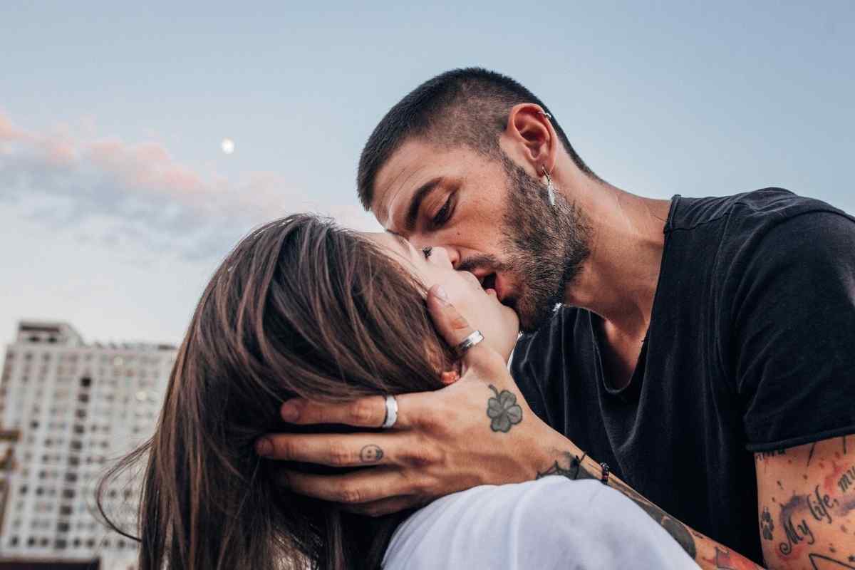 A woman and man sharing a quiet, genuine moment of connection