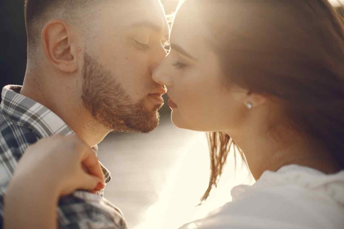 Libra woman at ease in a warm, harmonious setting with her partner