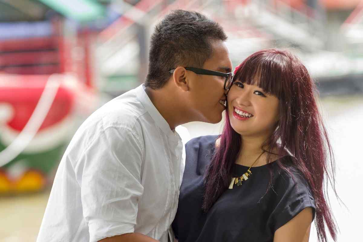 A couple in a quiet, close, intimate moment