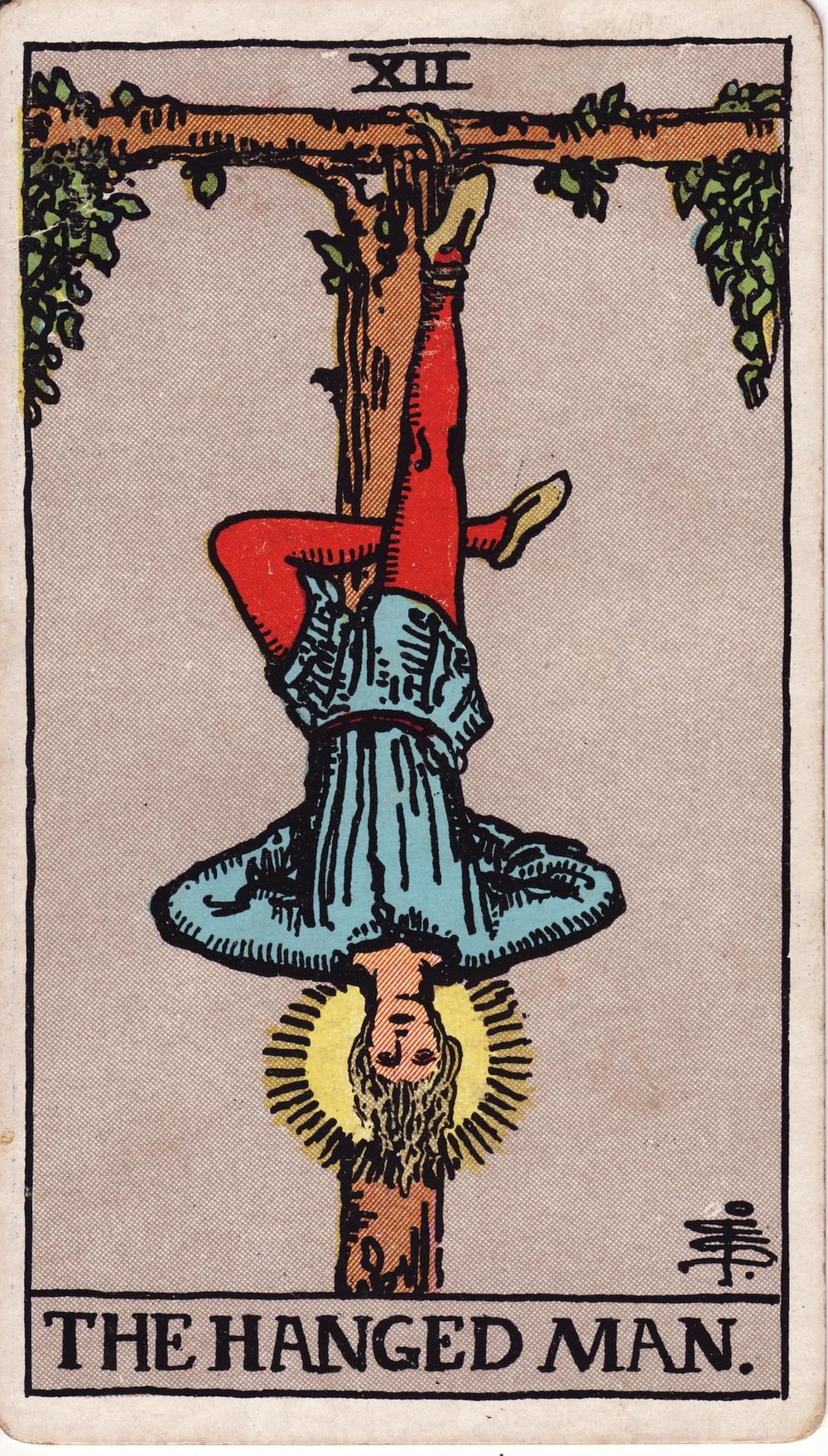 The Hanged Man card in the Rider-Waite-Smith tarot deck