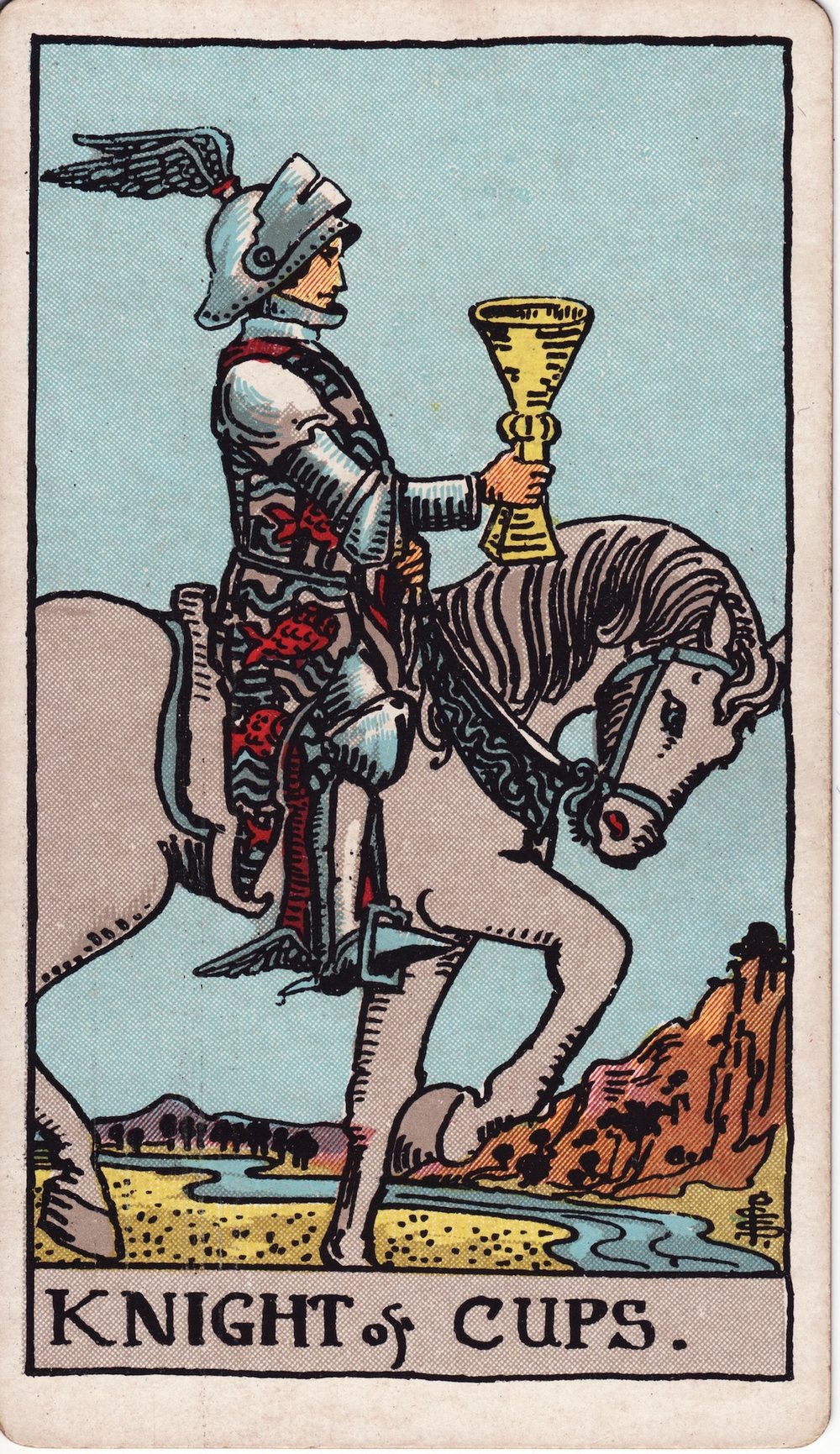The Knight of Cups card in the Rider-Waite-Smith tarot deck