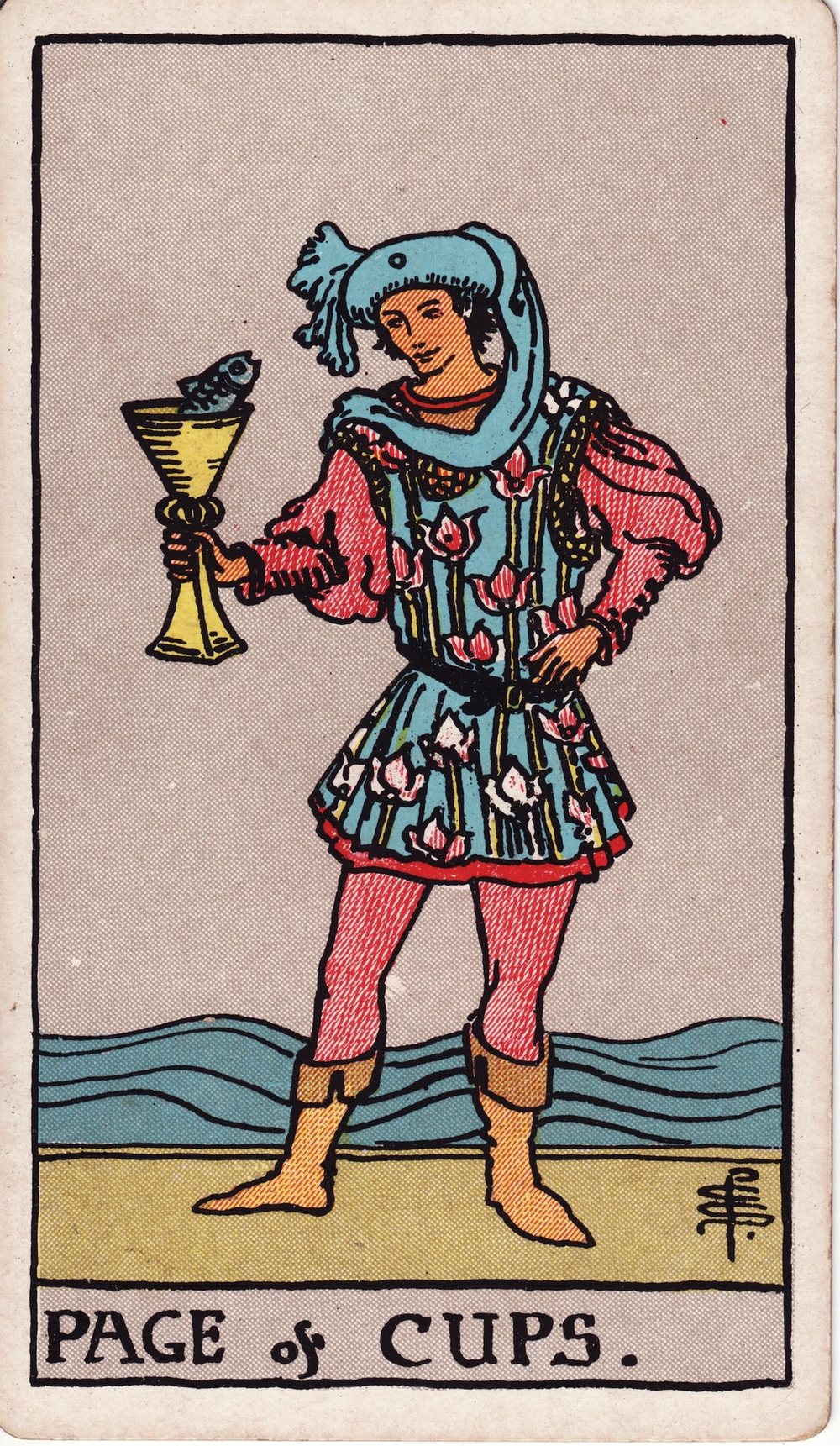 The Page of Cups card in the Rider-Waite-Smith tarot deck