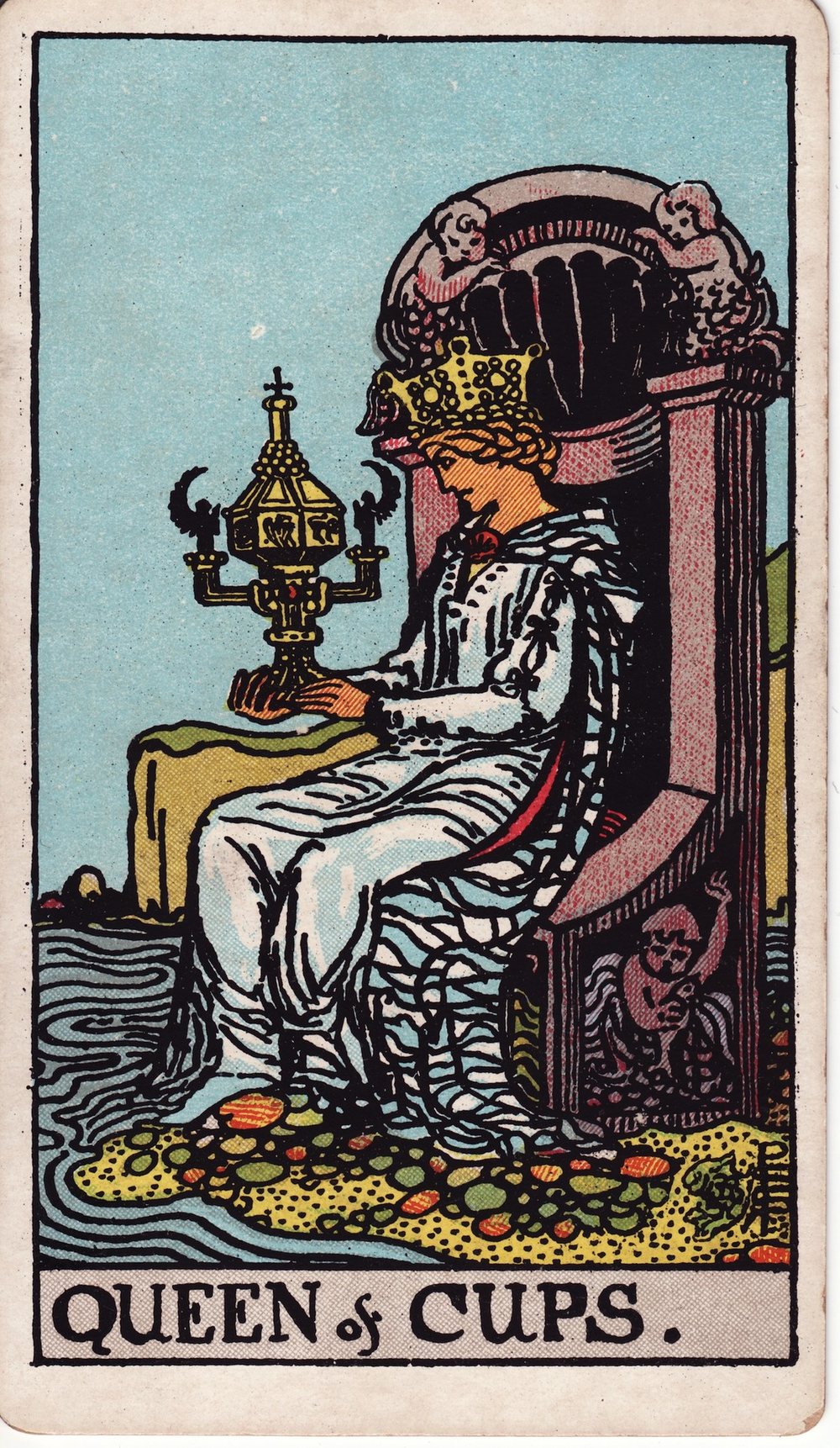 The Queen of Cups card in the Rider-Waite-Smith tarot deck