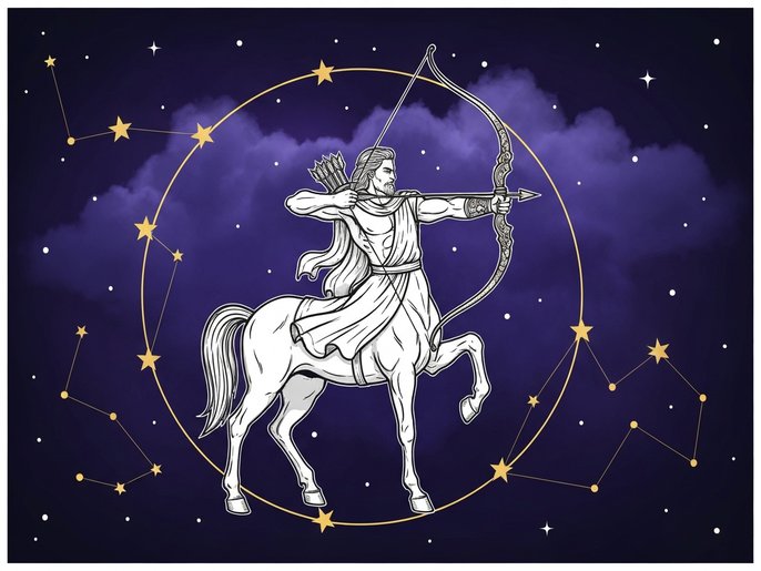 The Sagittarius zodiac constellation, the sign linked to Temperance